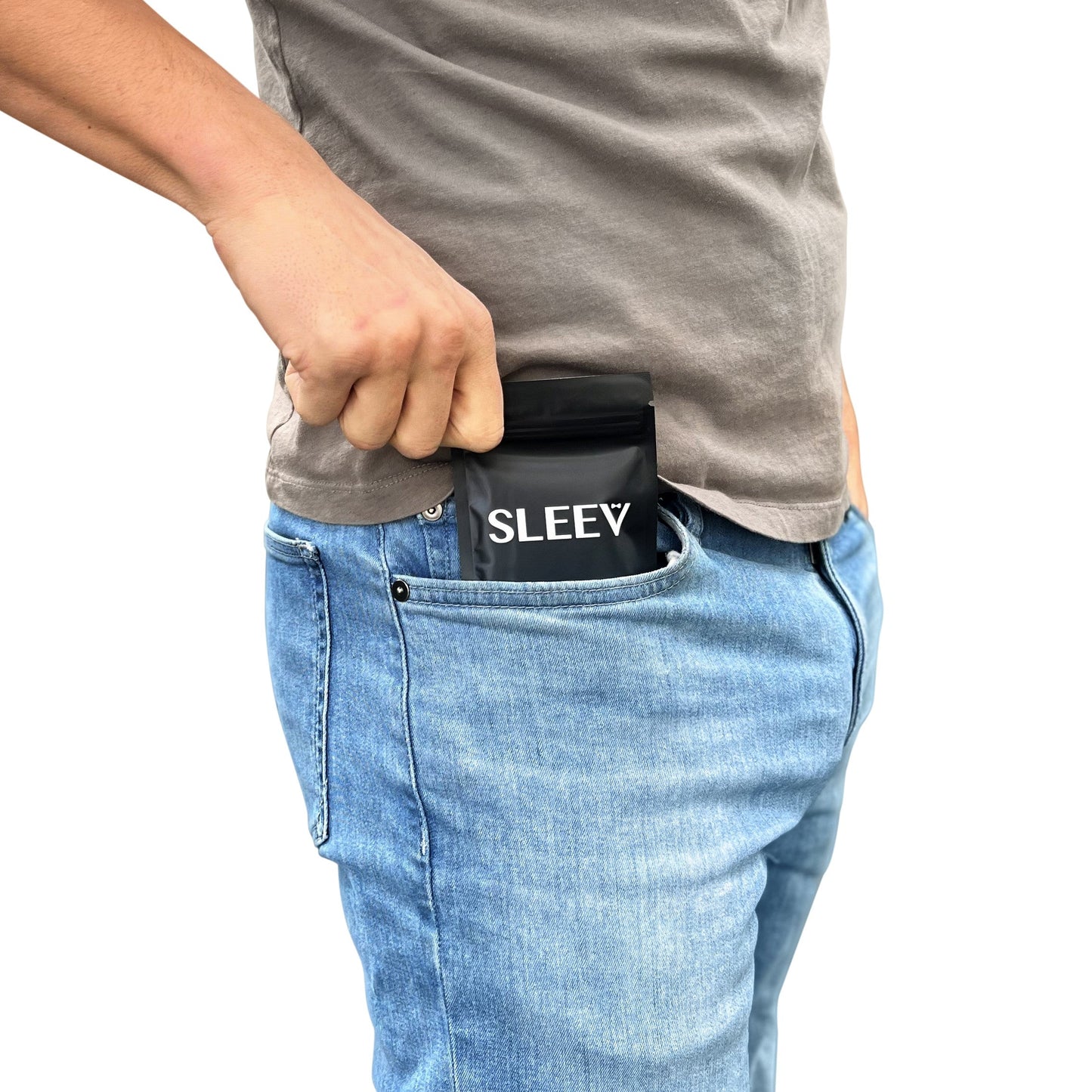 Men carrying masturbation sleeve pouch in pocket